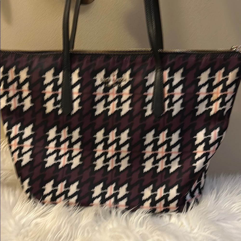 Kate Spade Stylish Black and Purple Women's Tote Bag